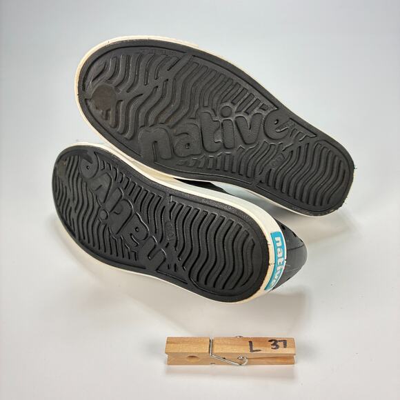 Native Jefferson Black White Classic Lightweight Slip On Shoes Youth Size 13 - Picture 8 of 8